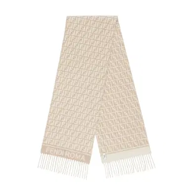 Fendi Scarf made of wool yarn and cashmere with an all-over | Thumbnail 1 Fendi Scarf made of wool yarn and cashmere with an all-over | Thumbnail 1