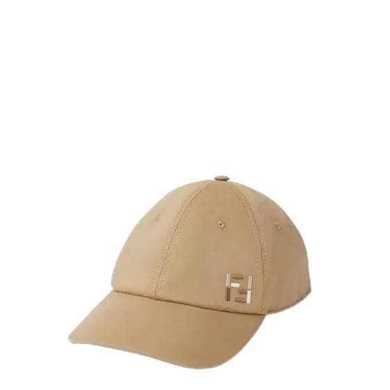 Fendi Beige cotton and linen baseball cap with semi-stiff peak