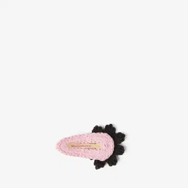 Fendi Hair clip made of pink crocheted cotton with contrasting | Thumbnail 2