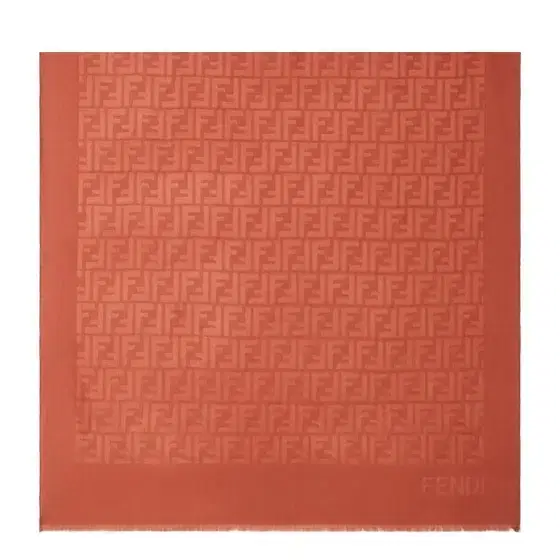 Fendi Large rectangular stole made of rust-coloured organic silk