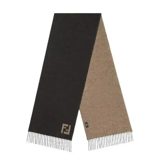 Rectangular scarf with fringed motif on the short sides