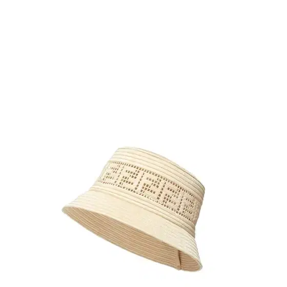 Fendi Narrow-brimmed bucket hat made of natural-beige raffia