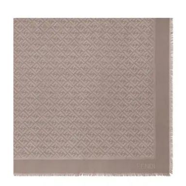Fendi Large square shawl made in a soft, dove grey wool and silk | Thumbnail 1 Fendi Large square shawl made in a soft, dove grey wool and silk | Thumbnail 1