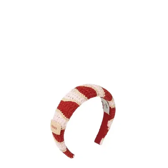 Hair band covered in wave crochet cotton and raffia yarn