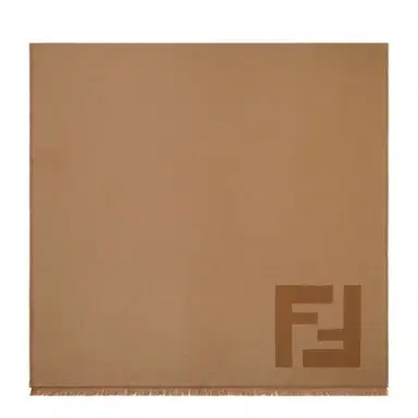 Fendi Rectangular scarf with fringed motif on the short sides | Thumbnail 1 Fendi Rectangular scarf with fringed motif on the short sides | Thumbnail 1