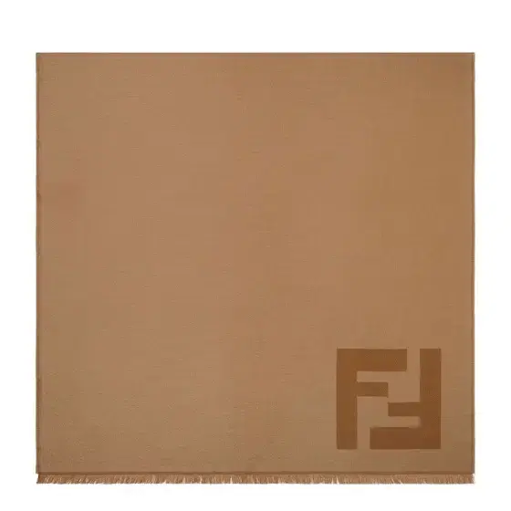 Fendi Rectangular scarf with fringed motif on the short sides