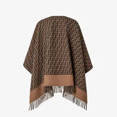 Fendi Poncho made of wool and cashmere with an all-over black | Thumbnail 2 Fendi Poncho made of wool and cashmere with an all-over black | Thumbnail 2