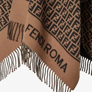 Fendi Poncho made of wool and cashmere with an all-over black | Thumbnail 3 Fendi Poncho made of wool and cashmere with an all-over black | Thumbnail 3
