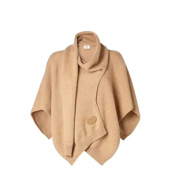 Short enveloping poncho with scarf detail