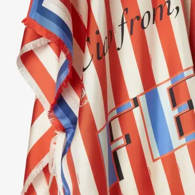 Fendi Wraparound poncho with ribbons to tie at the sides | Thumbnail 3 Fendi Wraparound poncho with ribbons to tie at the sides | Thumbnail 3