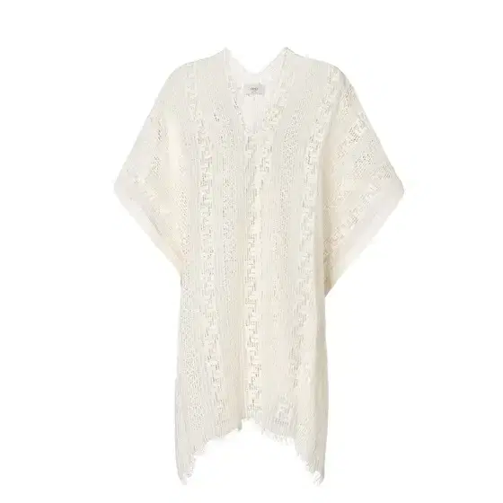 Large poncho with V neckline