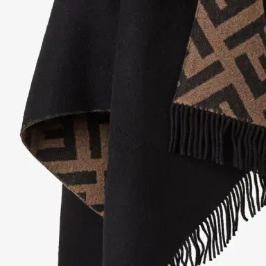 Fendi Large wraparound reversible poncho made from cashmere | Thumbnail 3 Fendi Large wraparound reversible poncho made from cashmere | Thumbnail 3