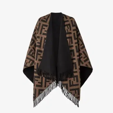 Fendi Large wraparound reversible poncho made from cashmere | Thumbnail 4 Fendi Large wraparound reversible poncho made from cashmere | Thumbnail 4