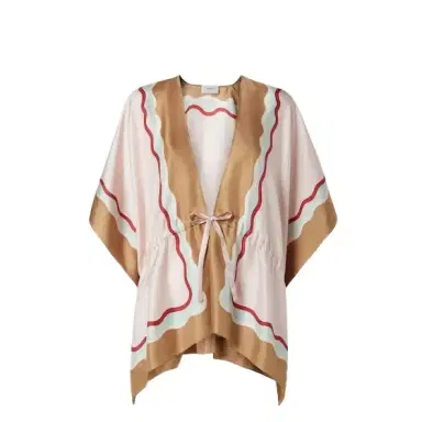 Fendi Short poncho with drawstring waist and ribbons to tie at | Thumbnail 1 Fendi Short poncho with drawstring waist and ribbons to tie at | Thumbnail 1