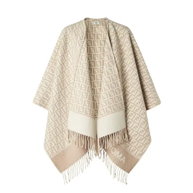 Fendi Poncho made of wool and cashmere with an all-over ivory