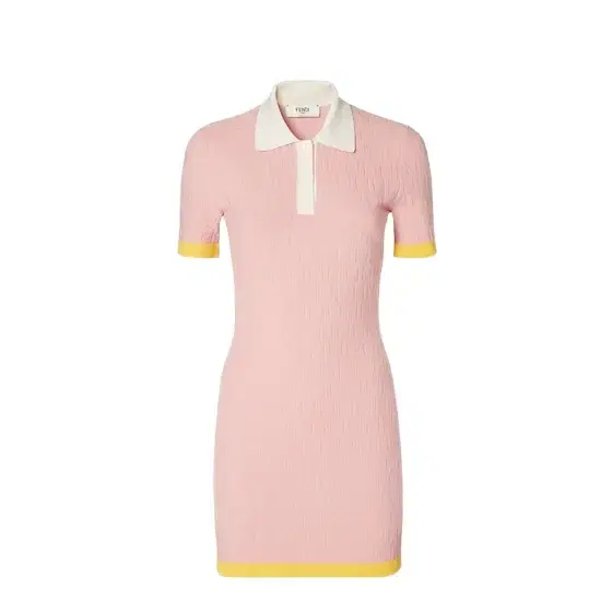 Fendi Close-fitting short dress with classic buttoned polo collar