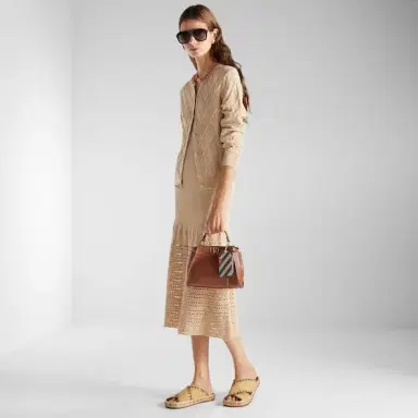 Fendi Fitted sleeveless midi dress with skirt slightly flared at | Thumbnail 4 Fendi Fitted sleeveless midi dress with skirt slightly flared at | Thumbnail 4