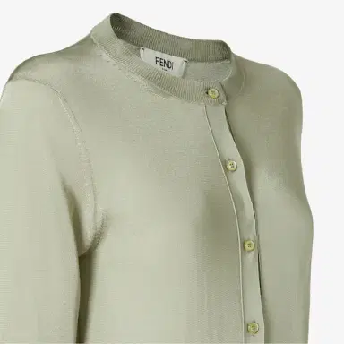 Fendi Slim-fit cardigan with round neckline and long sleeves | Thumbnail 3