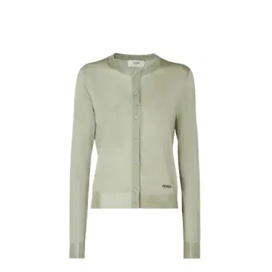Fendi Slim-fit cardigan with round neckline and long sleeves | Thumbnail 1