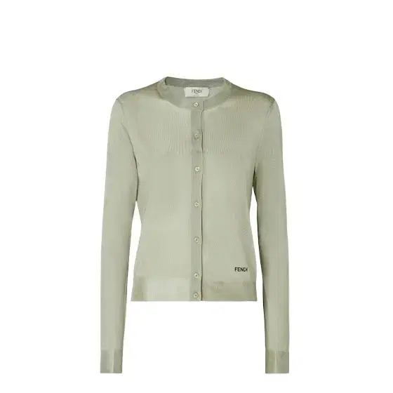 Slim-fit cardigan with round neckline and long sleeves