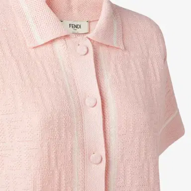 Fendi Short-sleeved, straight-cut knit polo shirt | Thumbnail 3