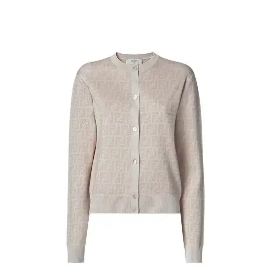 Long-sleeved crew-neck cardigan