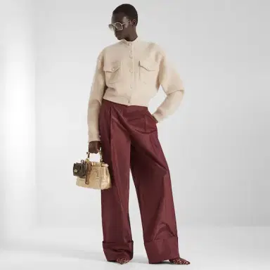 Fendi Short crew-neck jacket with long sleeves and dropped | Thumbnail 4