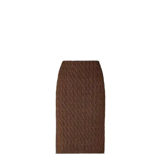 Straight-cut midi skirt featuring long, contrasting zips