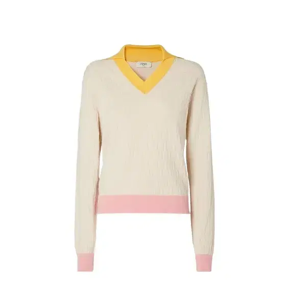 Fendi Long-sleeved jumper with collar, V-neck and a double layer