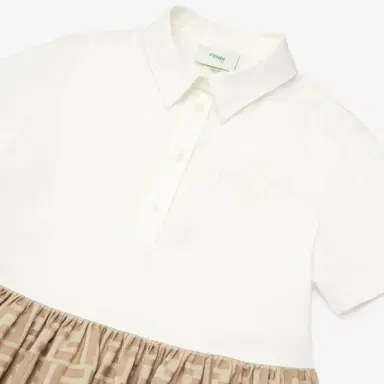Fendi Junior dress with white poplin top and dainty buttons | Thumbnail 3