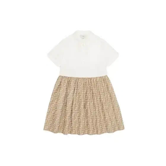 Junior dress with white poplin top and dainty buttons