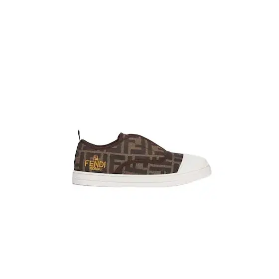 Junior slip-on sneakers with white rubber sole and toe