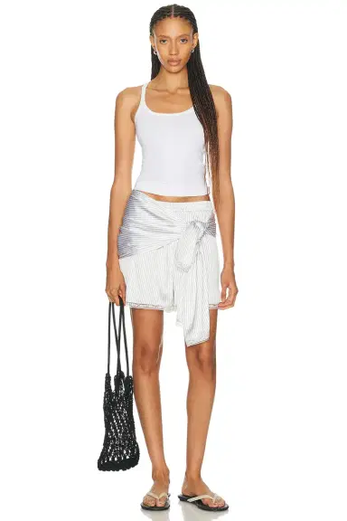SKIMS Woven Shine Sleep Lace Boxer Short | Thumbnail 5