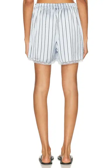 SKIMS Woven Shine Sleep Lace Boxer Short | Thumbnail 4