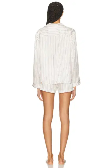 Lunya Washable Silk Button Up Long Sleeve Short Set | Thumbnail 3 Lunya Washable Silk Button Up Long Sleeve Short Set | Thumbnail 3