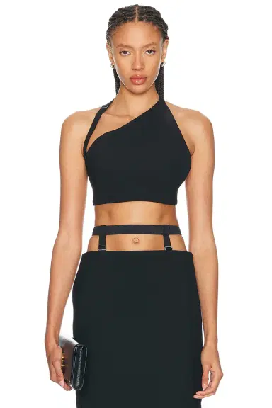 Mugler One Shoulder Crop Top | Thumbnail 1