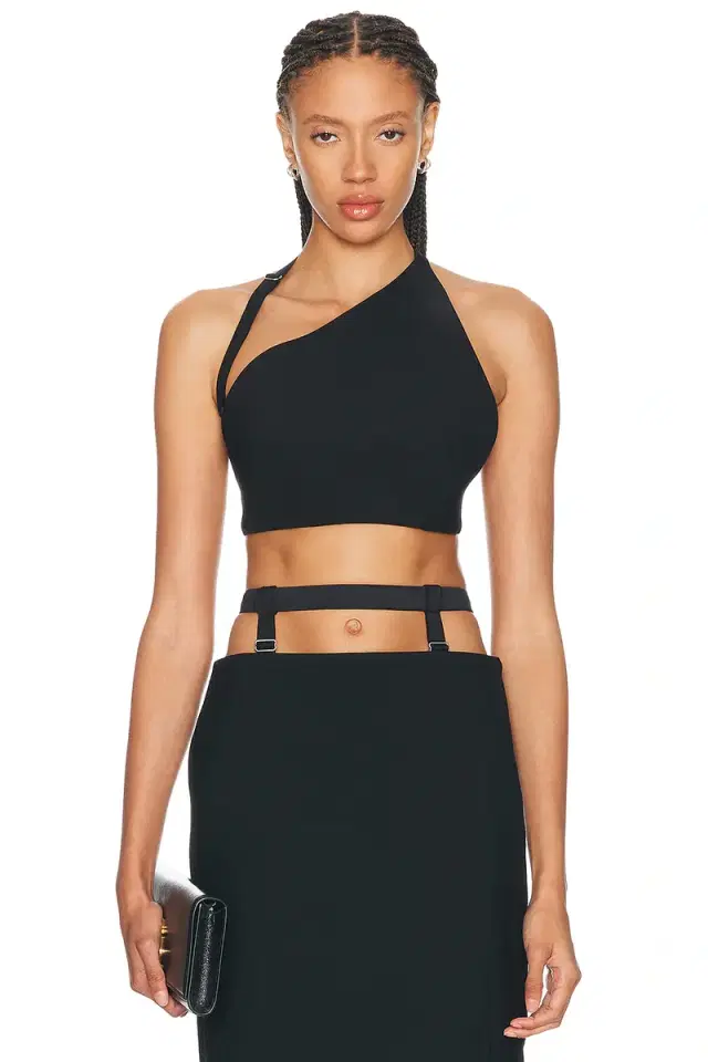 Mugler One Shoulder Crop Top