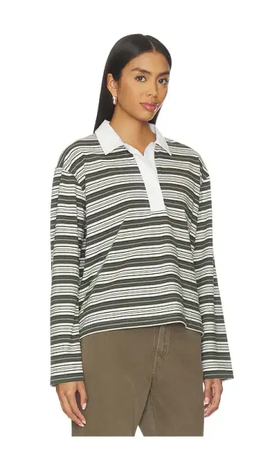 rag & bone Kelly Stripe Polo Long Sleeve | Thumbnail 2 rag & bone Kelly Stripe Polo Long Sleeve | Thumbnail 2