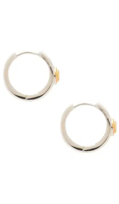 Luv AJ The Luna Bezel Hoops Earring | Thumbnail 2 Luv AJ The Luna Bezel Hoops Earring | Thumbnail 2