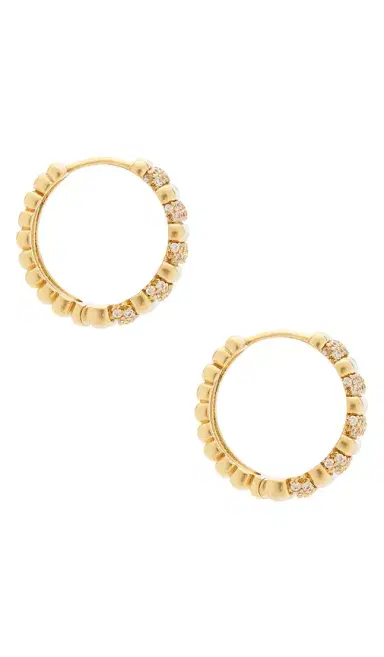 Luv AJ The Pave Marbella Ridged Hoops | Thumbnail 2 Luv AJ The Pave Marbella Ridged Hoops | Thumbnail 2