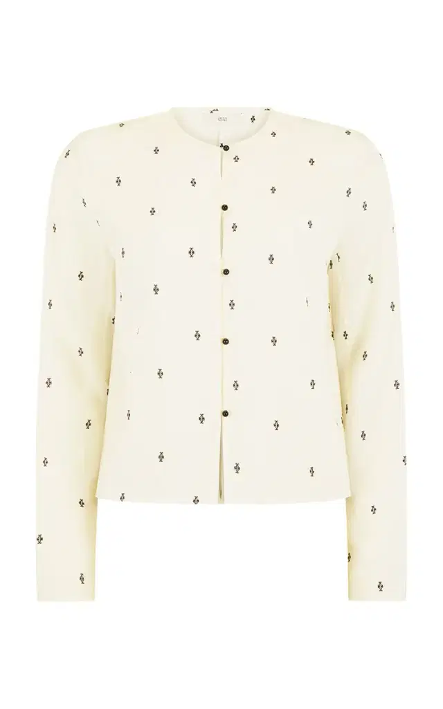 Harris Tapper Exclusive Eileen Embroidered Silk-Blend Top