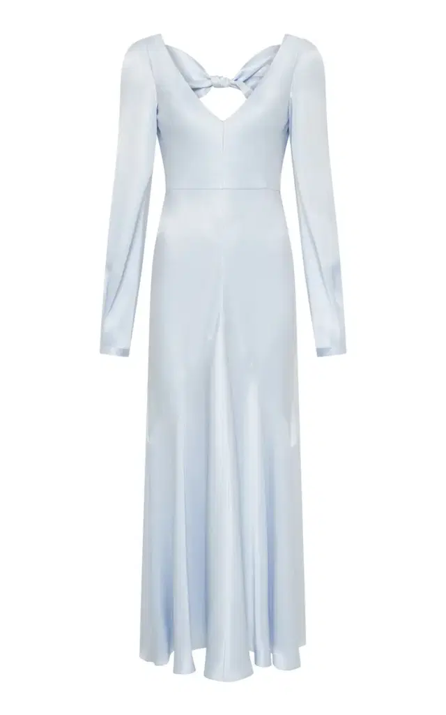Gabriela Hearst Peyton Ruffled Silk-Satin Midi Dress