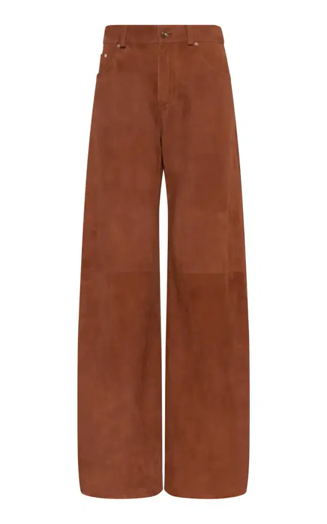 Gabriela Hearst Amoret Suede Straight-Leg Jeans