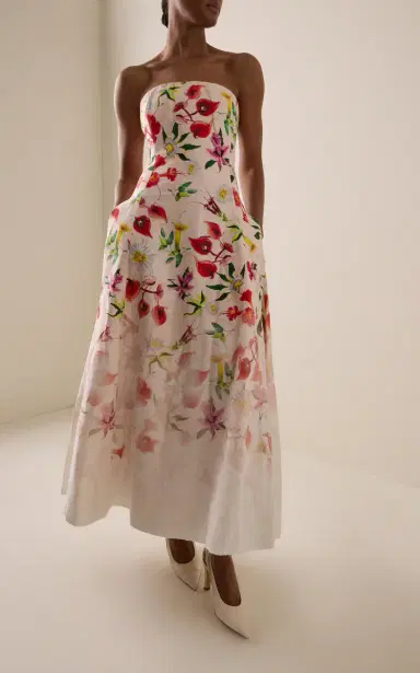 Gabriela Hearst Alessia Strapless Floral Linen Maxi Dress | Thumbnail 2 Gabriela Hearst Alessia Strapless Floral Linen Maxi Dress | Thumbnail 2