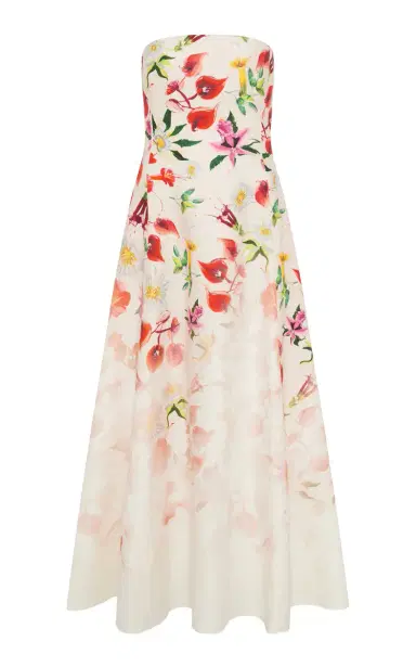 Gabriela Hearst Alessia Strapless Floral Linen Maxi Dress | Thumbnail 1 Gabriela Hearst Alessia Strapless Floral Linen Maxi Dress | Thumbnail 1