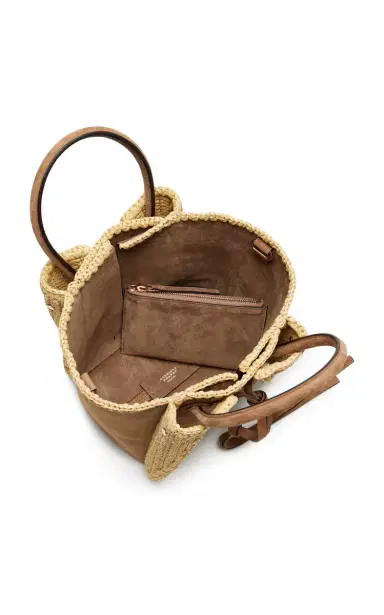 Gabriela Hearst Marija Small Raffia-Trimmed Suede Tote Bag | Thumbnail 5 Gabriela Hearst Marija Small Raffia-Trimmed Suede Tote Bag | Thumbnail 5