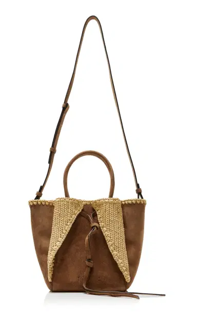 Gabriela Hearst Marija Small Raffia-Trimmed Suede Tote Bag | Thumbnail 6 Gabriela Hearst Marija Small Raffia-Trimmed Suede Tote Bag | Thumbnail 6