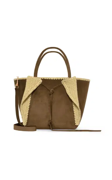 Gabriela Hearst Marija Small Raffia-Trimmed Suede Tote Bag | Thumbnail 7 Gabriela Hearst Marija Small Raffia-Trimmed Suede Tote Bag | Thumbnail 7