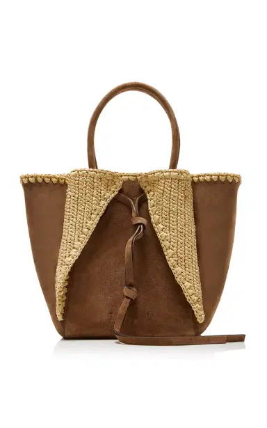 Gabriela Hearst Marija Small Raffia-Trimmed Suede Tote Bag | Thumbnail 8 Gabriela Hearst Marija Small Raffia-Trimmed Suede Tote Bag | Thumbnail 8