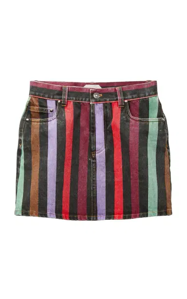Versace Striped Denim Mini Skirt | Thumbnail 1 Versace Striped Denim Mini Skirt | Thumbnail 1